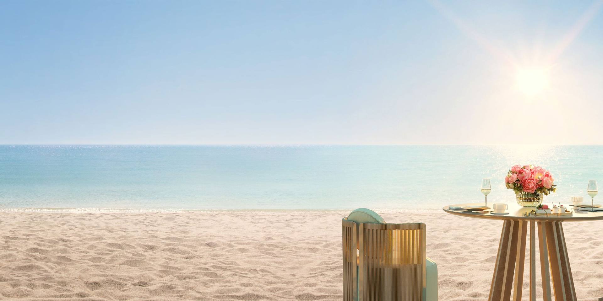 Beachside afternoon tea service — The St. Regis Residences, Sunny Isles Beach (artist rendering)