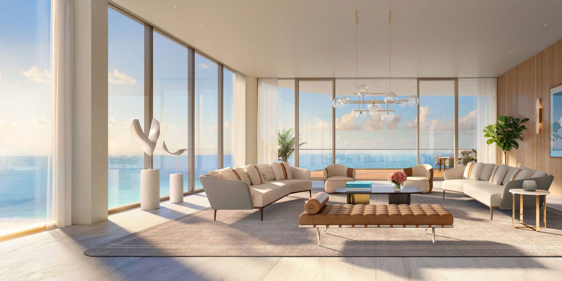 Residence interior, 01 line — The St. Regis Residences, Sunny Isles Beach (artist rendering)