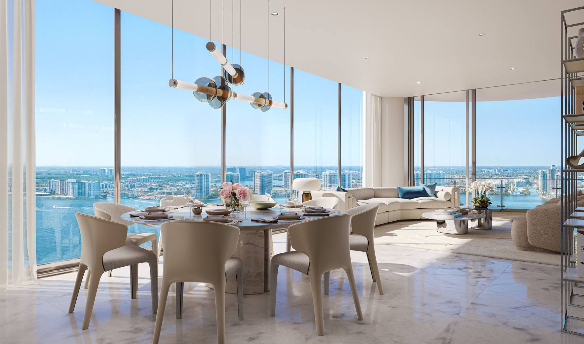 Dining room, Residence 4003 — The St. Regis Residences, Sunny Isles Beach (artist rendering)